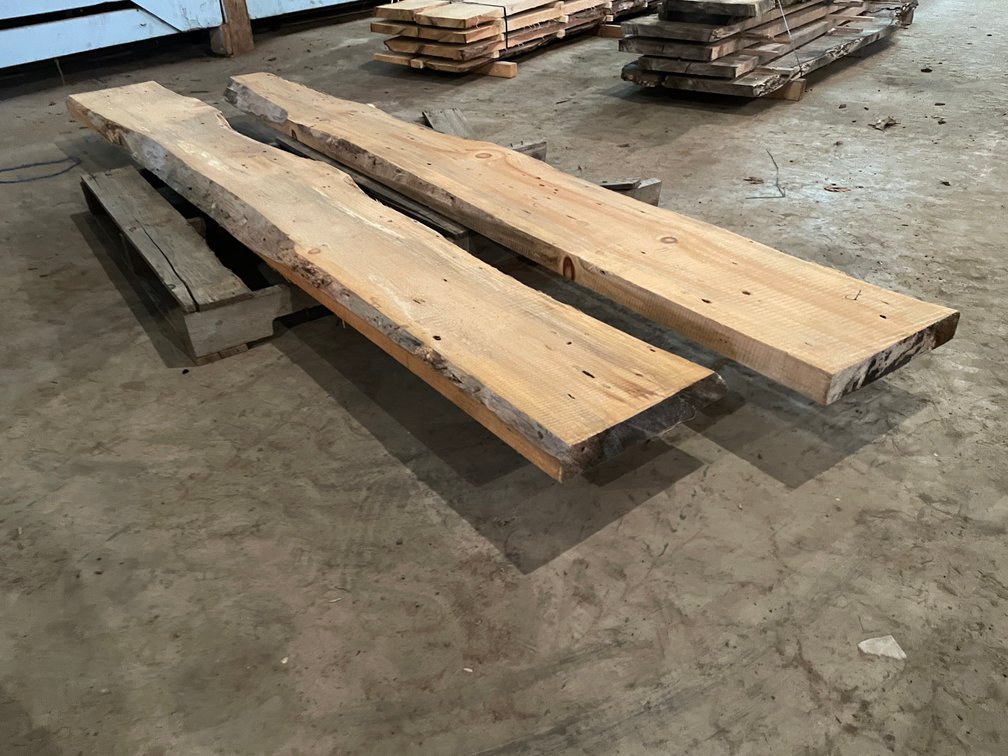 (2) Live Edge Pine Slabs