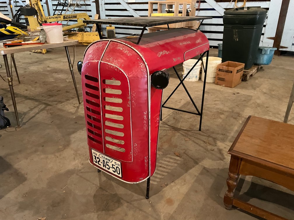 Vintage Tractor Hood Table