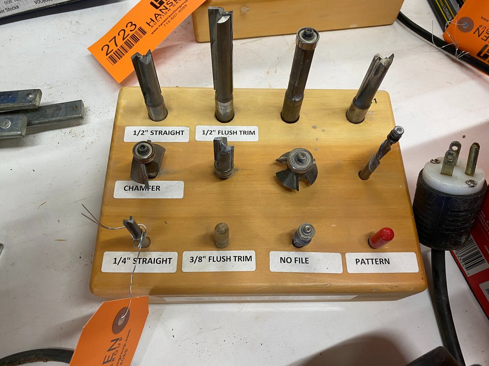 Router Bits in Wooden Stand