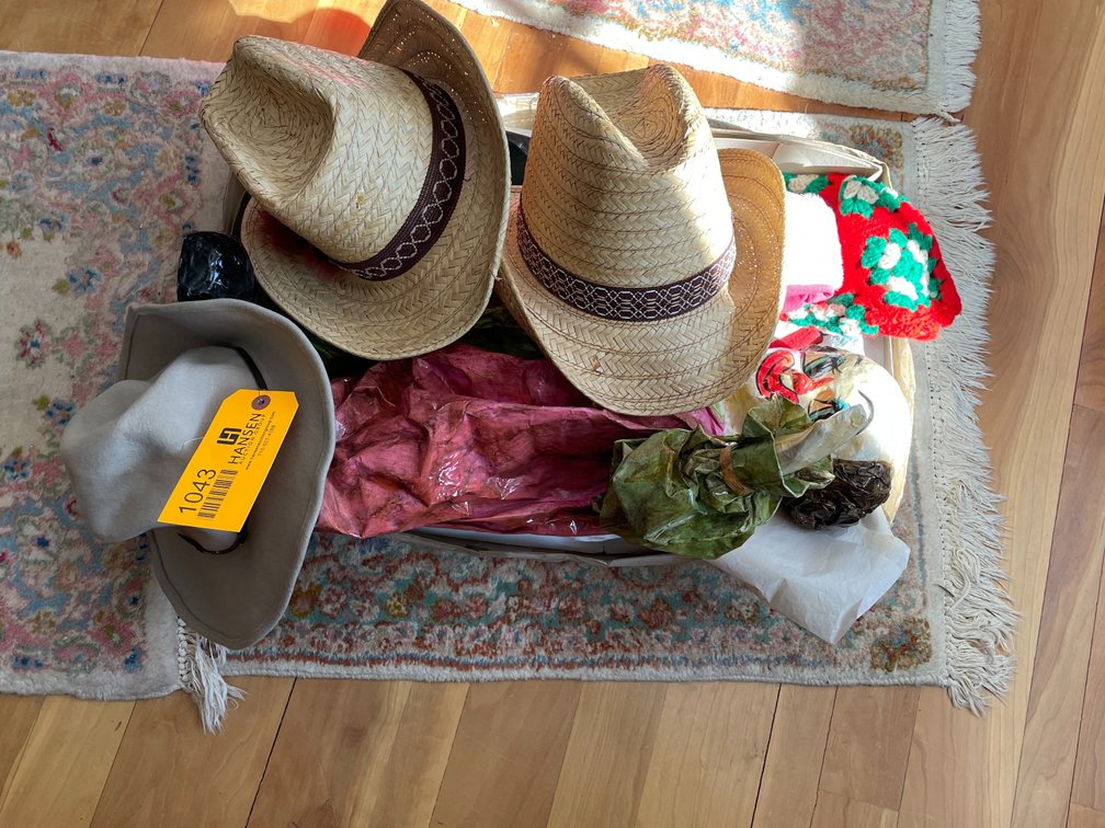 Vintage Paper Mache Clown and Various Hats