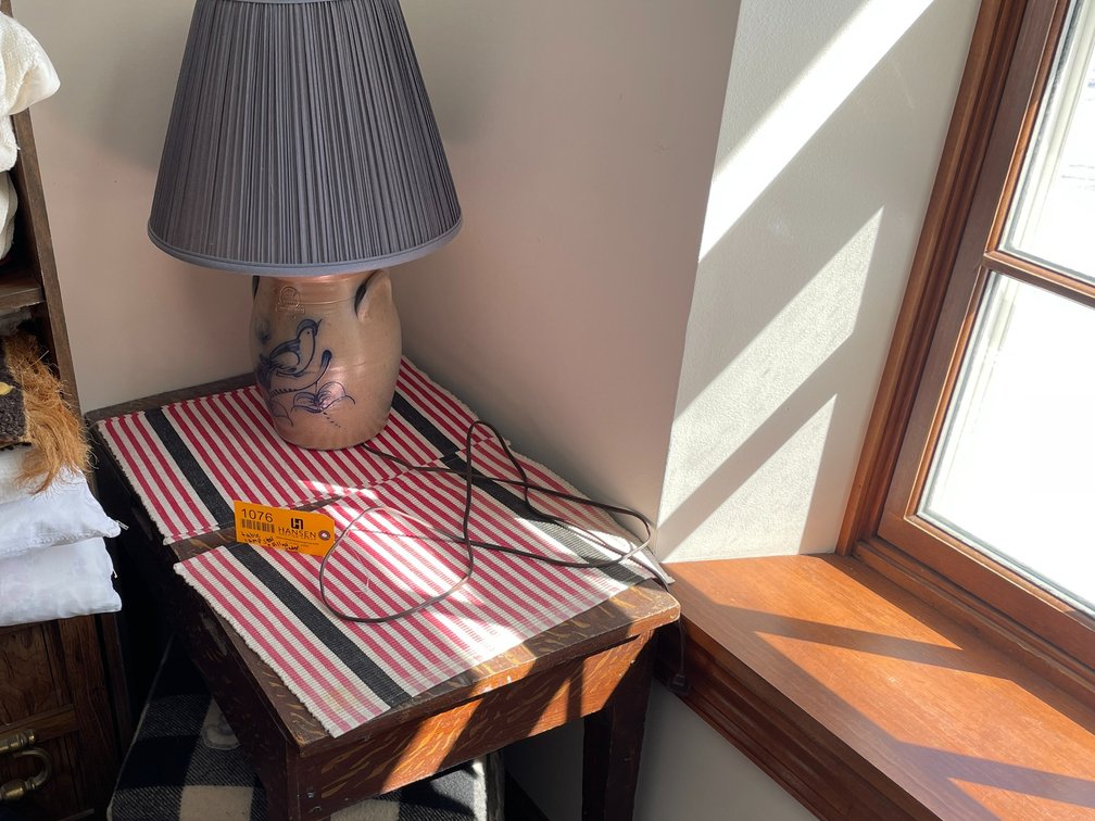 Small Table with Stool and Lamp