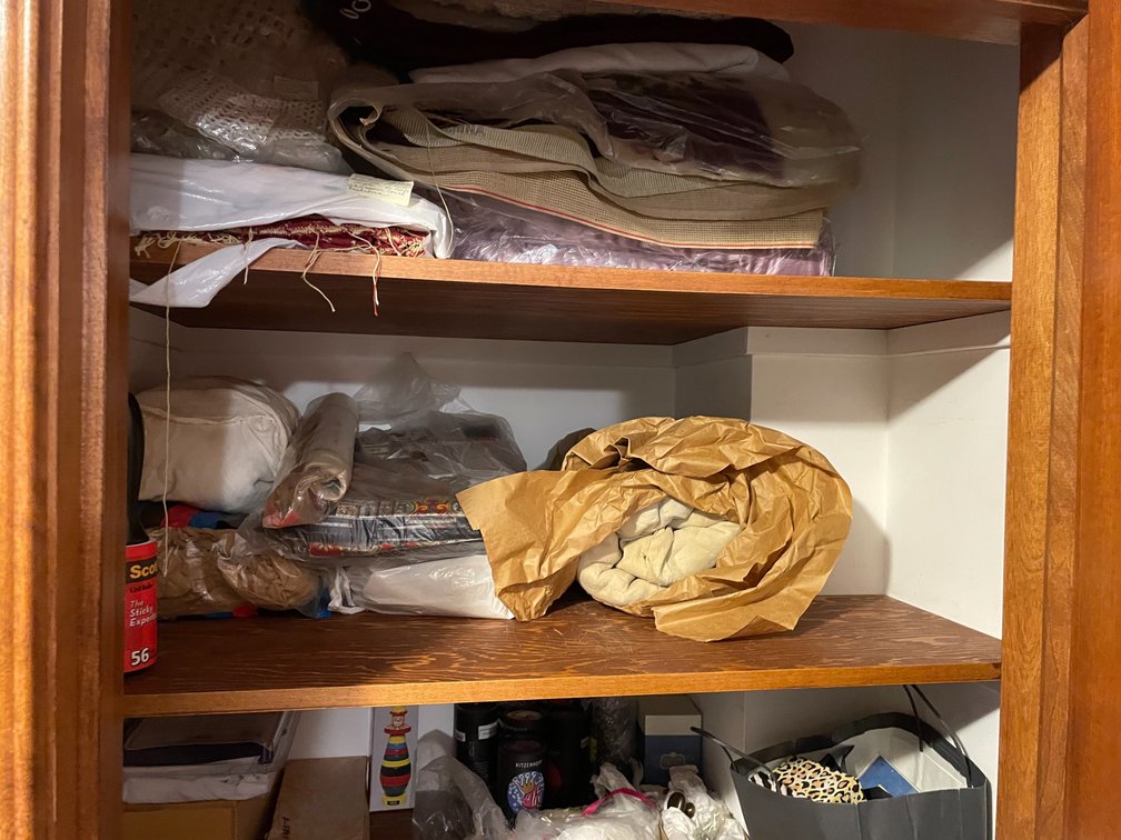 Top Four Shelves of Closet