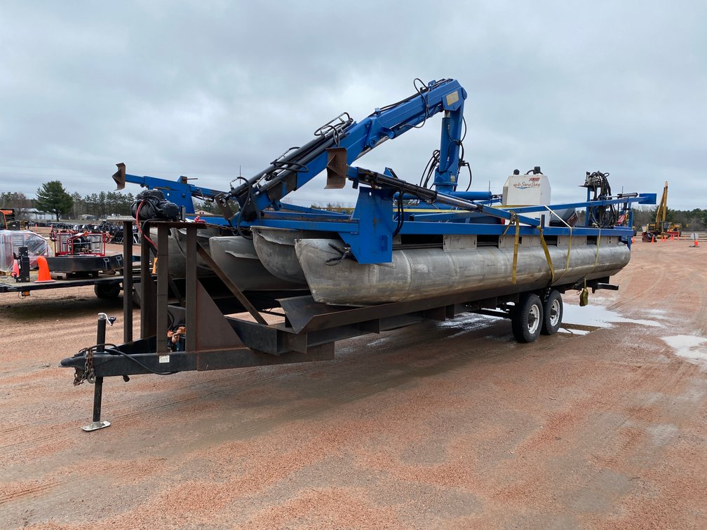 28'6" Pontoon Barge with Crane (No Title)