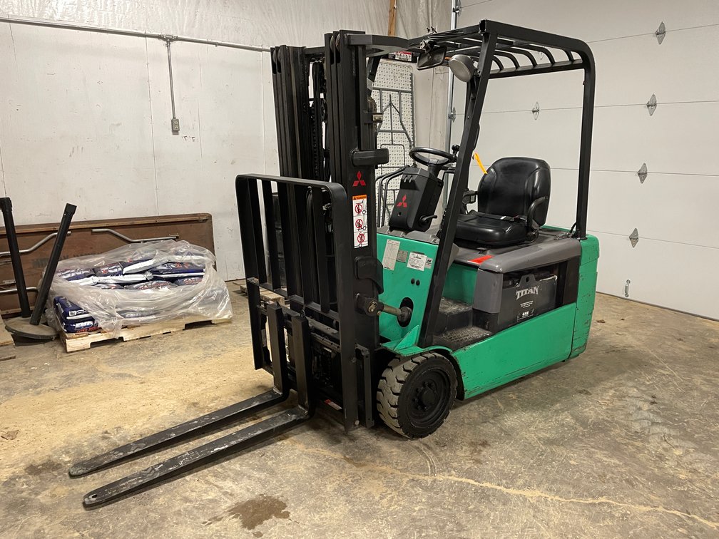 Mitsubishi 4,000 Lbs. Electric 3-Wheeled Forklift