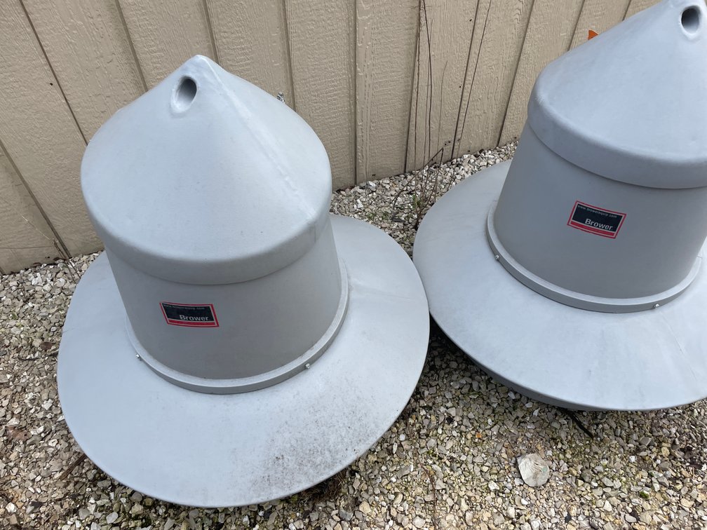 (2) Brower Poultry Feeders