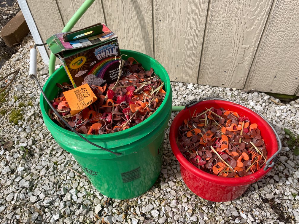 (2) Pails of Pheasant Blinders