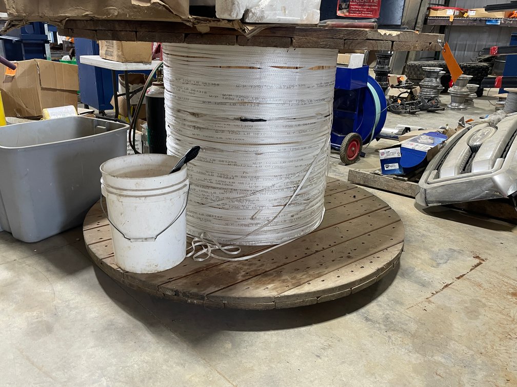 Wood Spool with Nylon Strapping