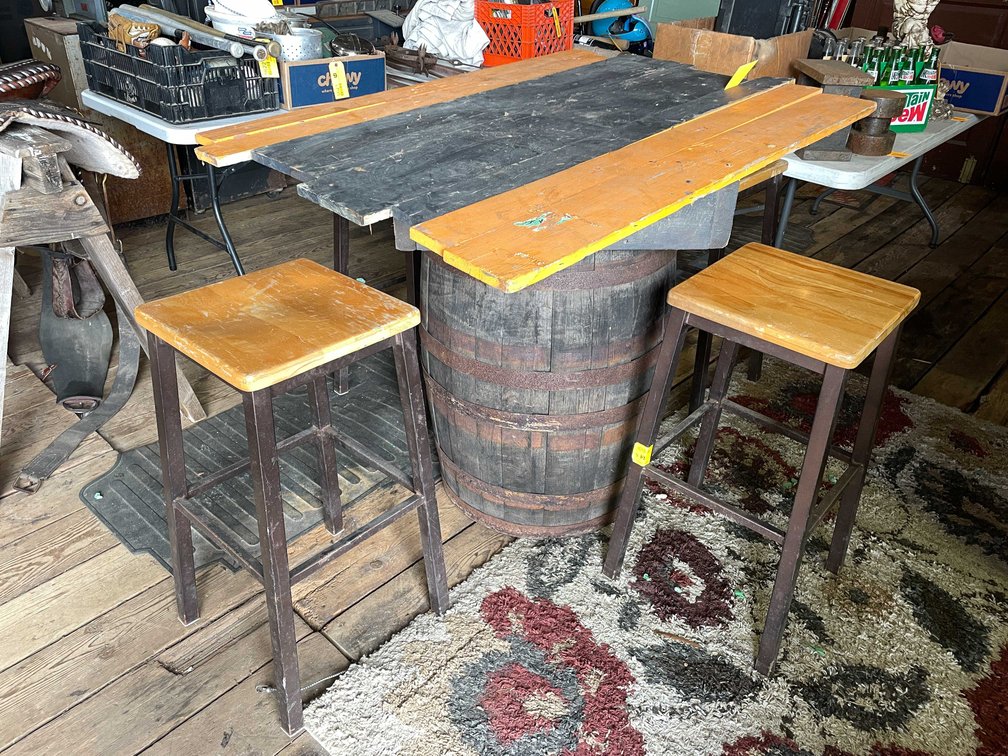 Hand Made Table and (4) Stools