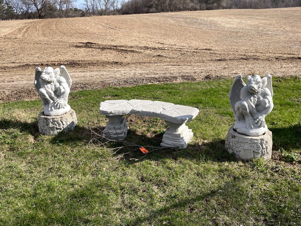 Bench and Gargoyles