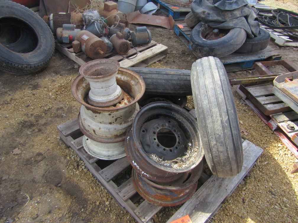 Pallet of Rims and Tires