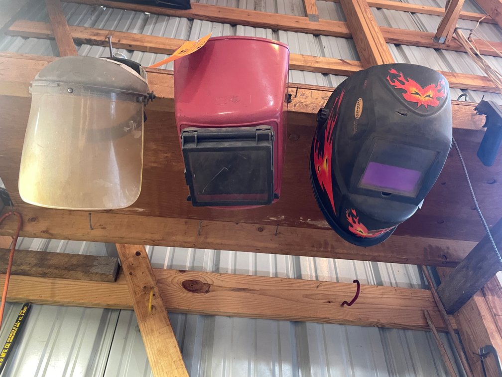 (2) Welding Helmets and (1) Face Shield