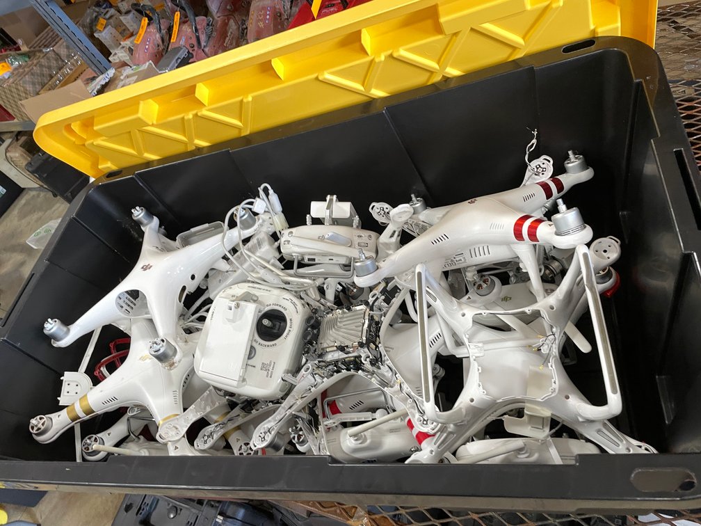 Tote of DJI Phantom Drones