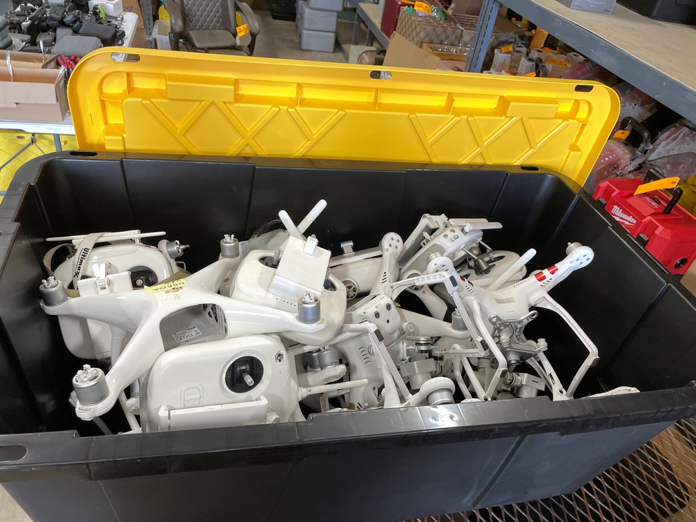 Tote of DJI Phantom Drones