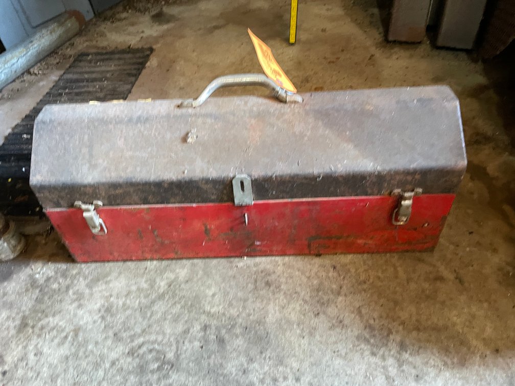Metal Toolbox and Tire Chains