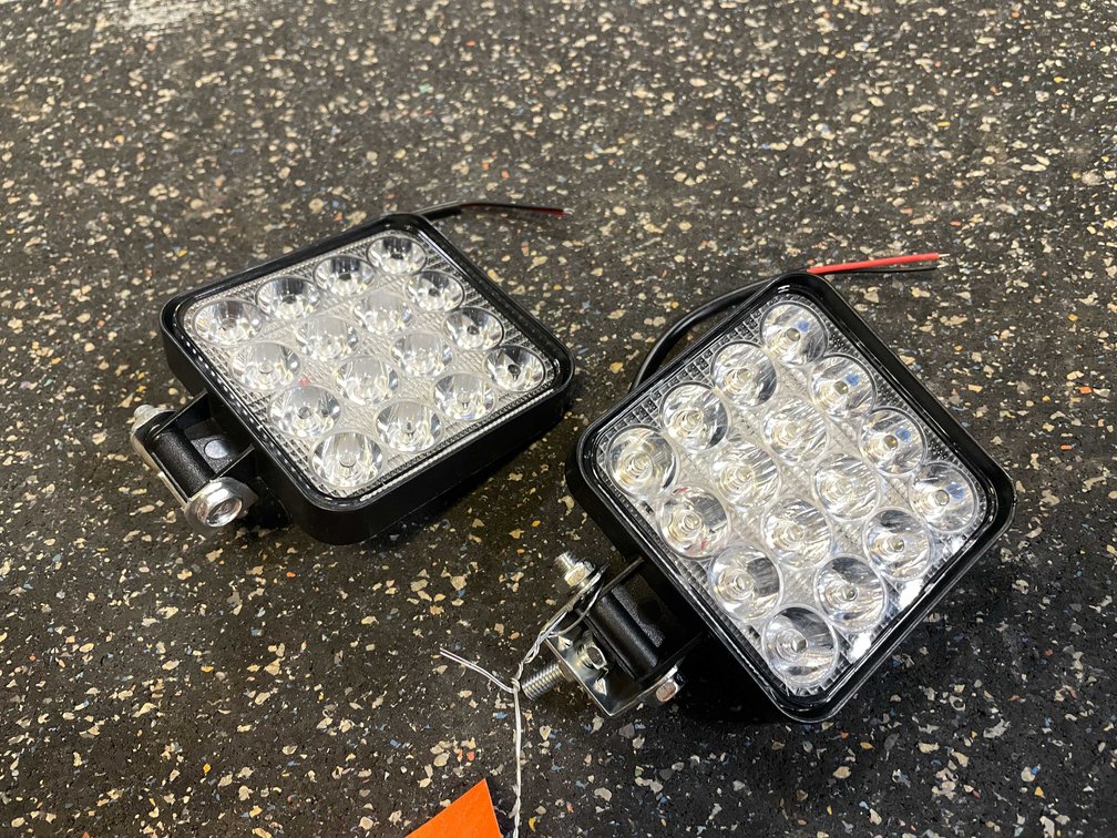 (2) LED Work Lights, 3.5" Square, 12vdc (PR12)