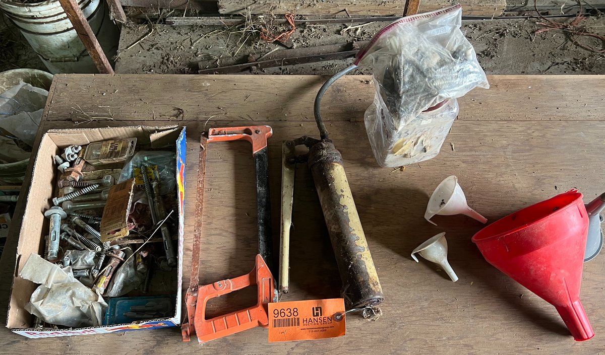 Hack Saws, Grease Gun, Funnels, and Misc.
