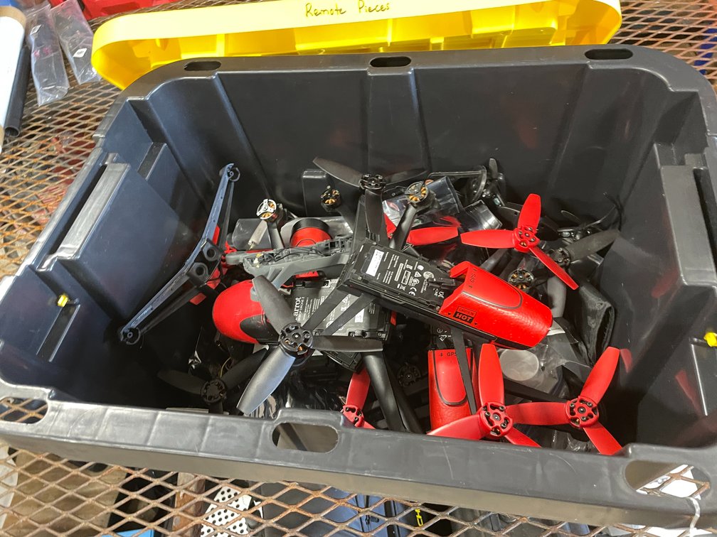 Tote of Parrot Drone Parts