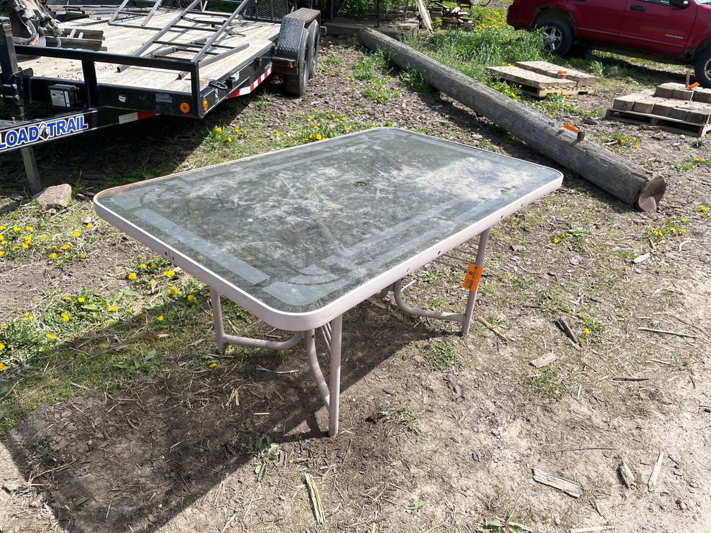 Glass Top Patio Table