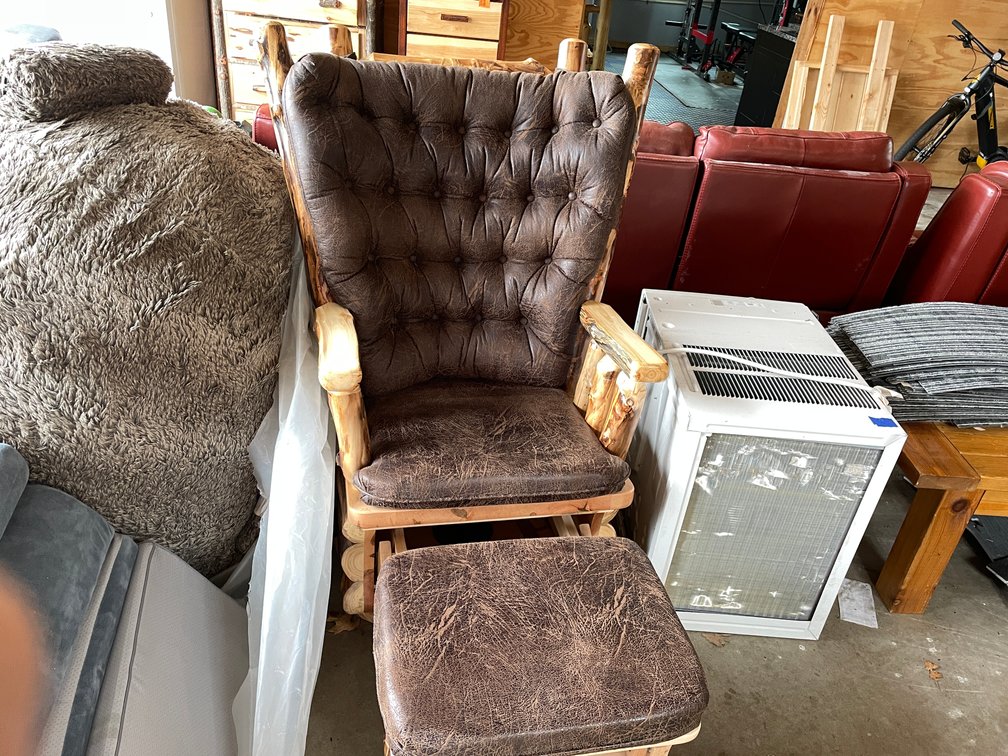 Log Swivel Glider Rocker