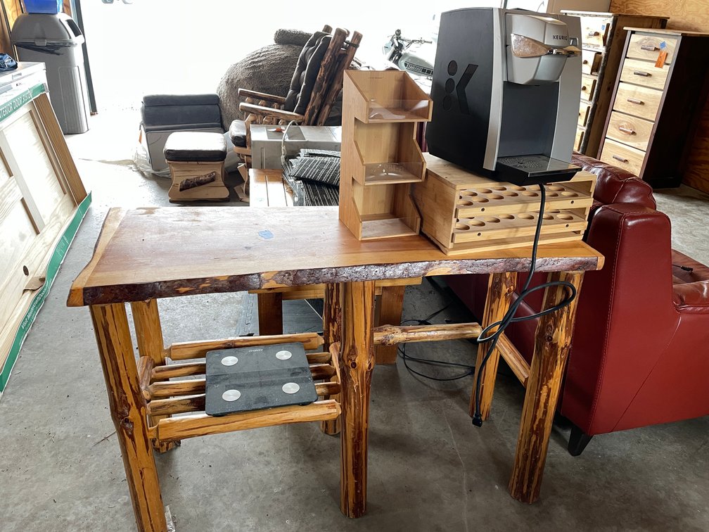 Keurig and Log Sofa Table