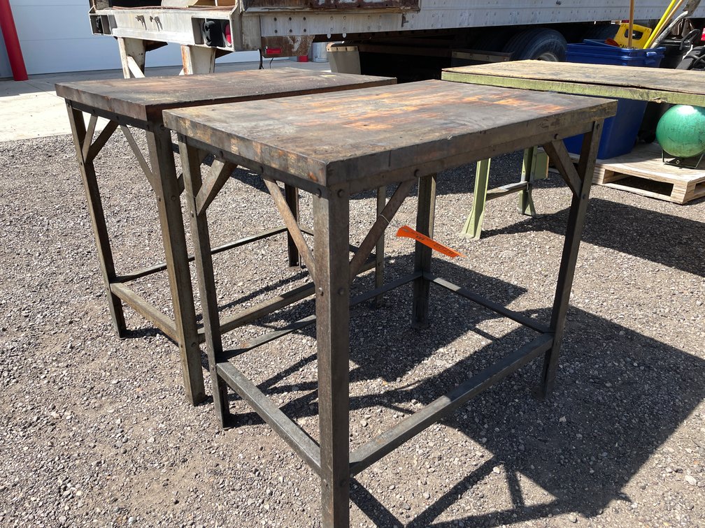 (2) Wooden Top Work Benches