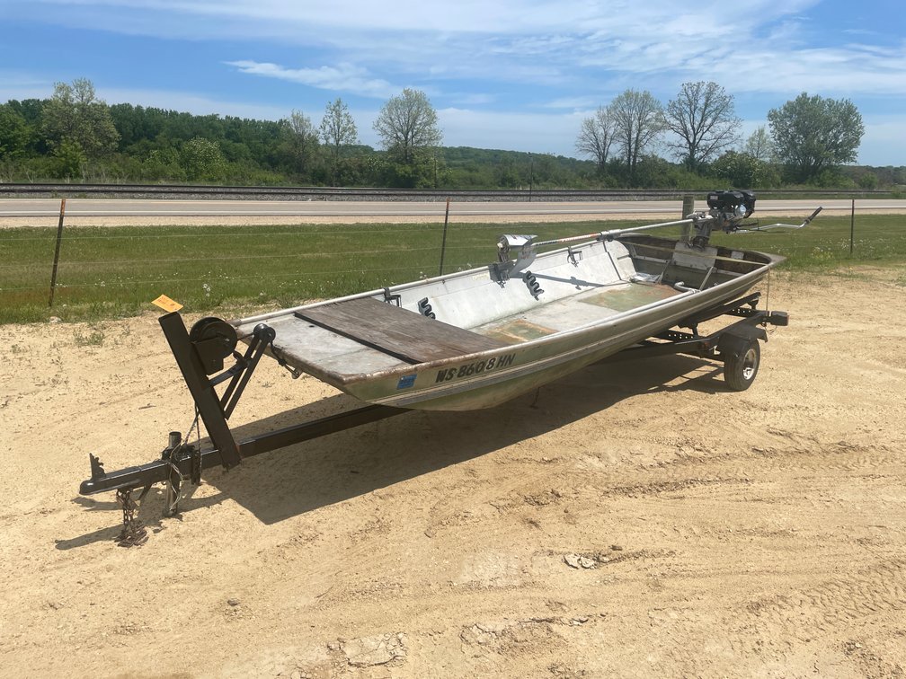 14' Landau Aluminum Boat With a Mud Motor (No Title)