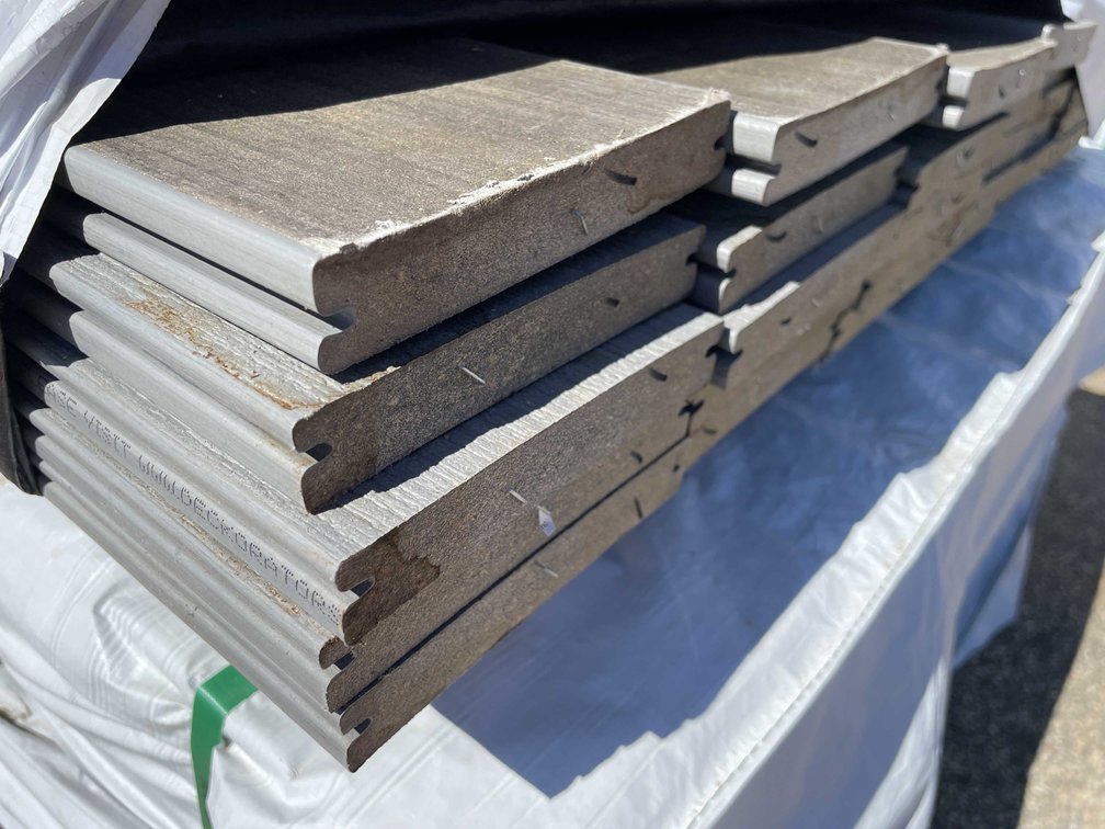 (1) 16' Light Grey Slotted Composite Deck Boards (O6)