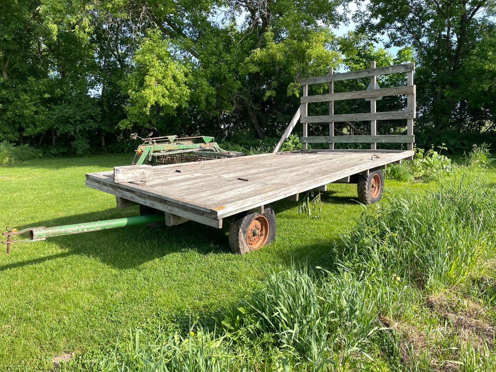 Wood Flat Rack with John Deere Running Gear