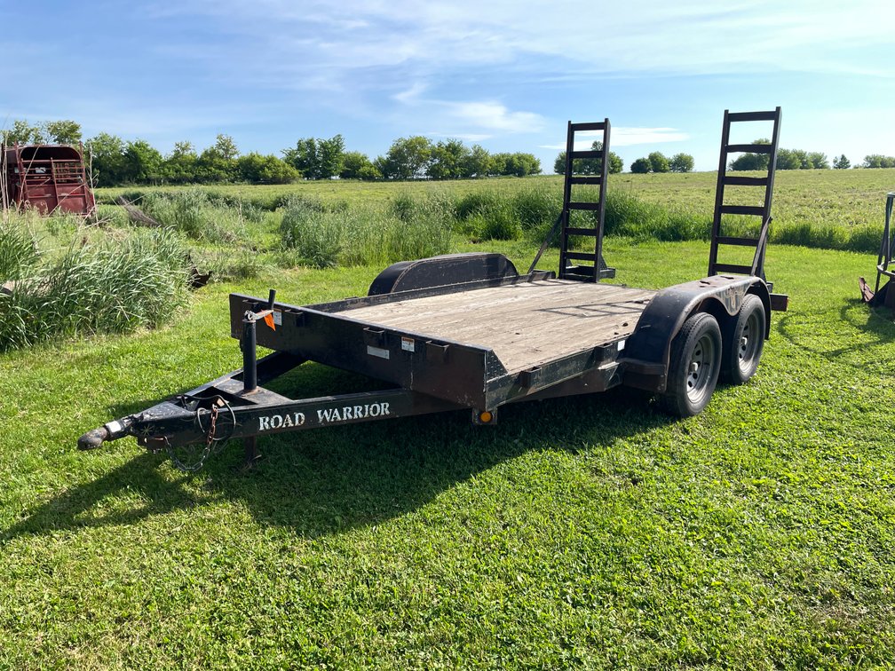 Road Warrior 13' Tandem Axel Single Use Skid steer Trailer (No Title)