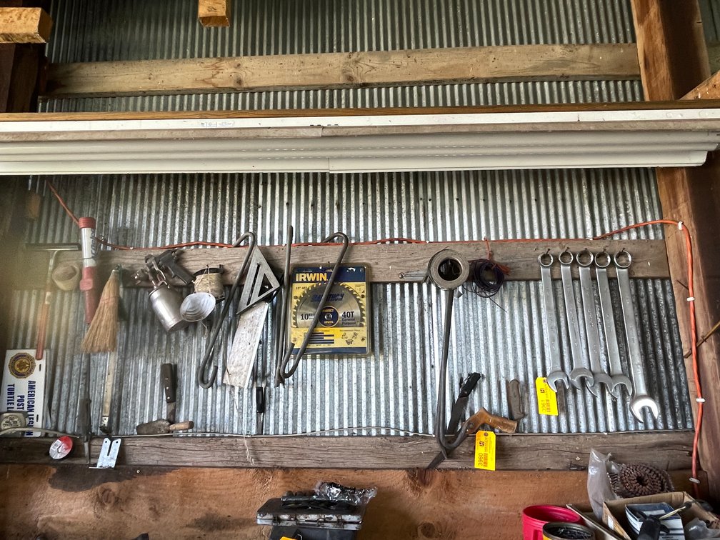 (4) Meat Hooks and Misc. Shop Supplies