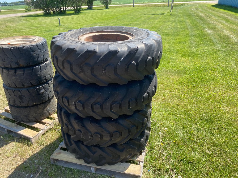 (4) 14.00-20 Equipment Tires on Rims (Deerbrook, WI)