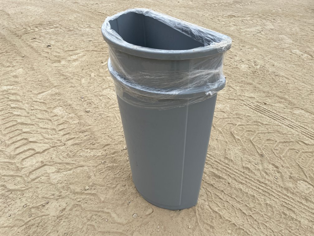 (2) Flush Wall Rubbermaid Recycling Bins