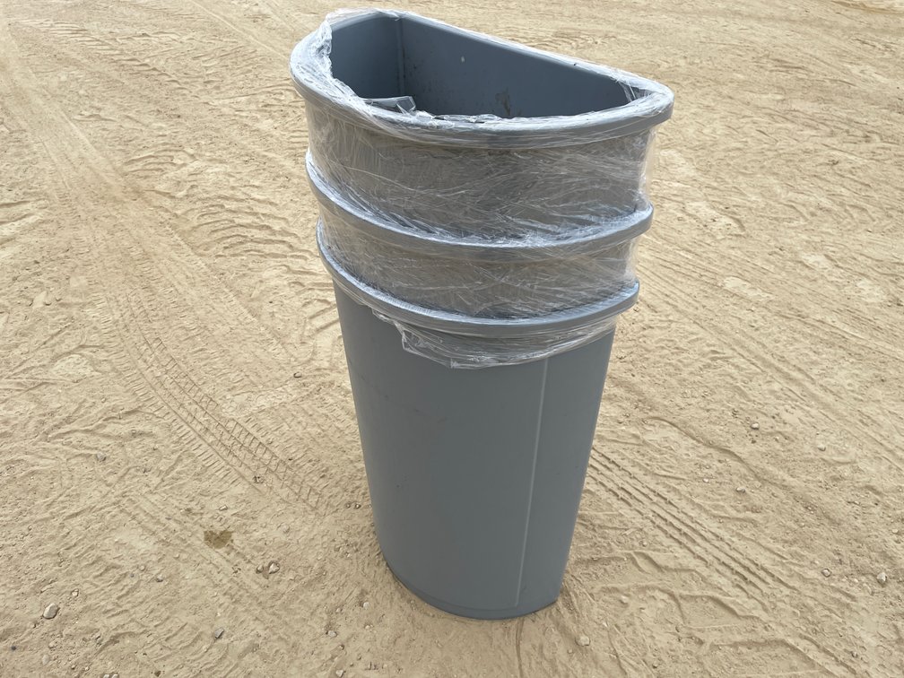(3) Flush Wall Rubbermaid Recycling Bins