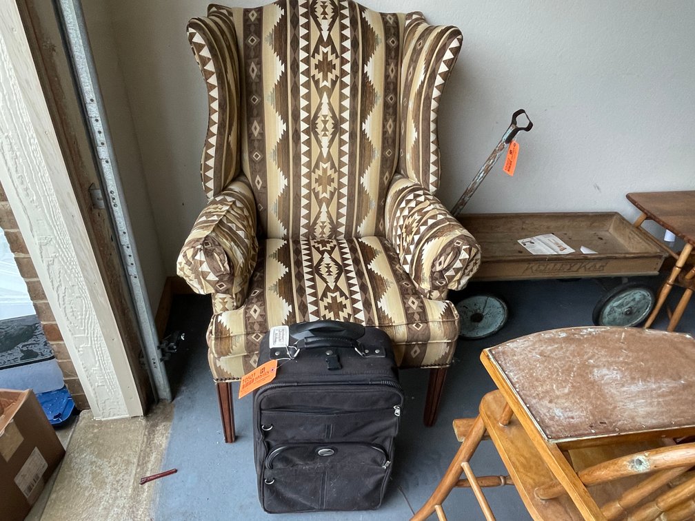 Ethan Allen Aztech Chair, Suitcase, and Office Chair