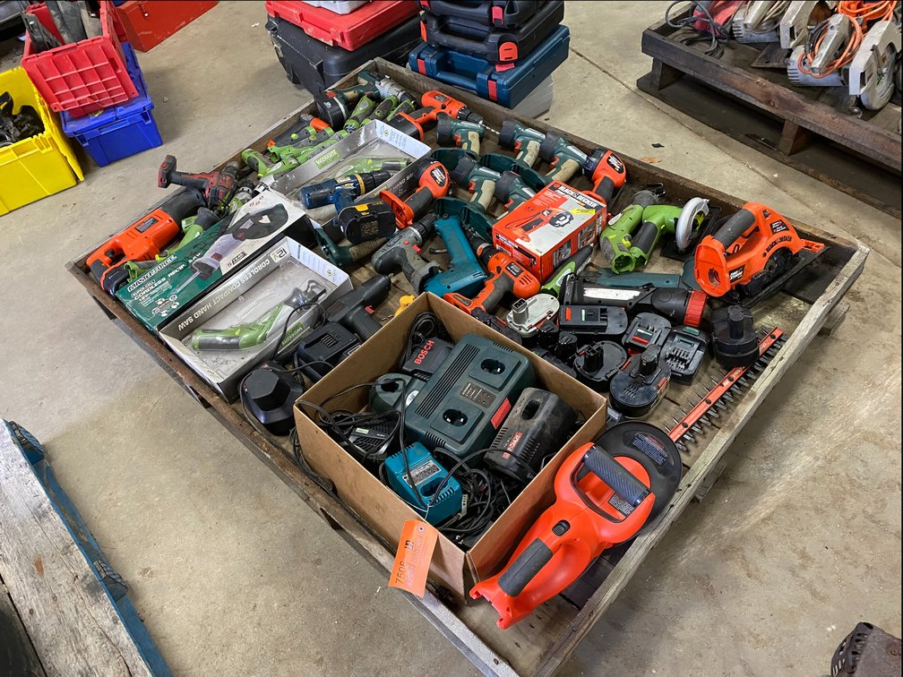 Pallet of Battery Powered Tools (Antigo, WI)