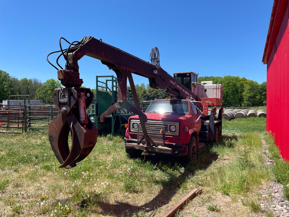 1996 Prentice 210E Log Loader On Chevy C-60 Truck (Truck No Title For Parts) (Iron River, MI)