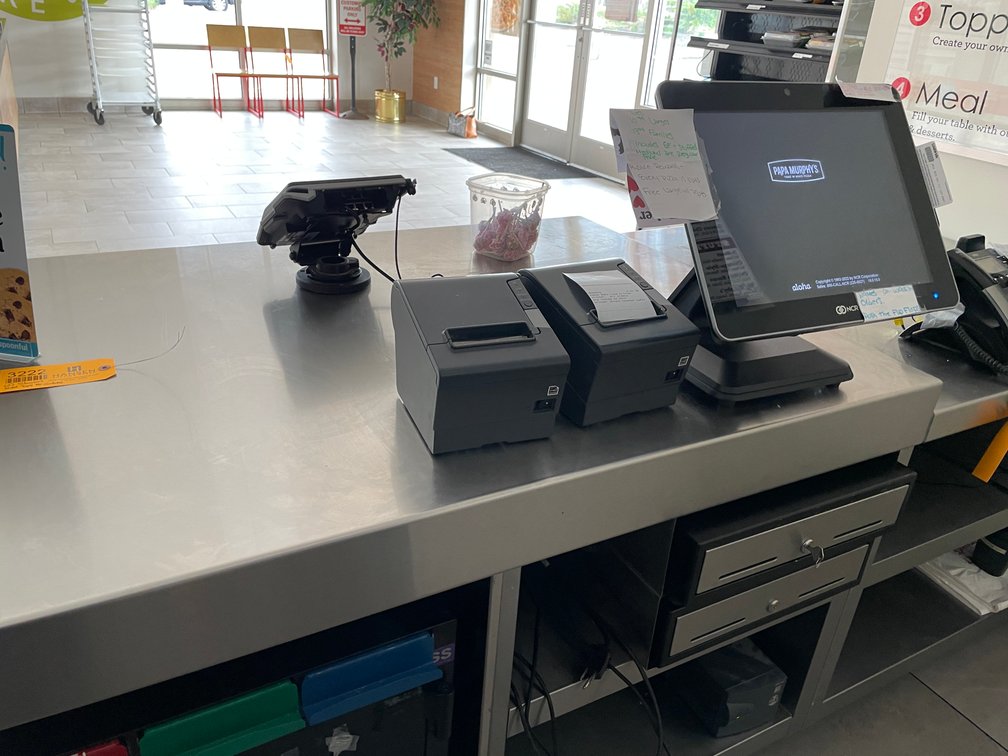 NCR Checkout Unit and 2 Cash Boxes