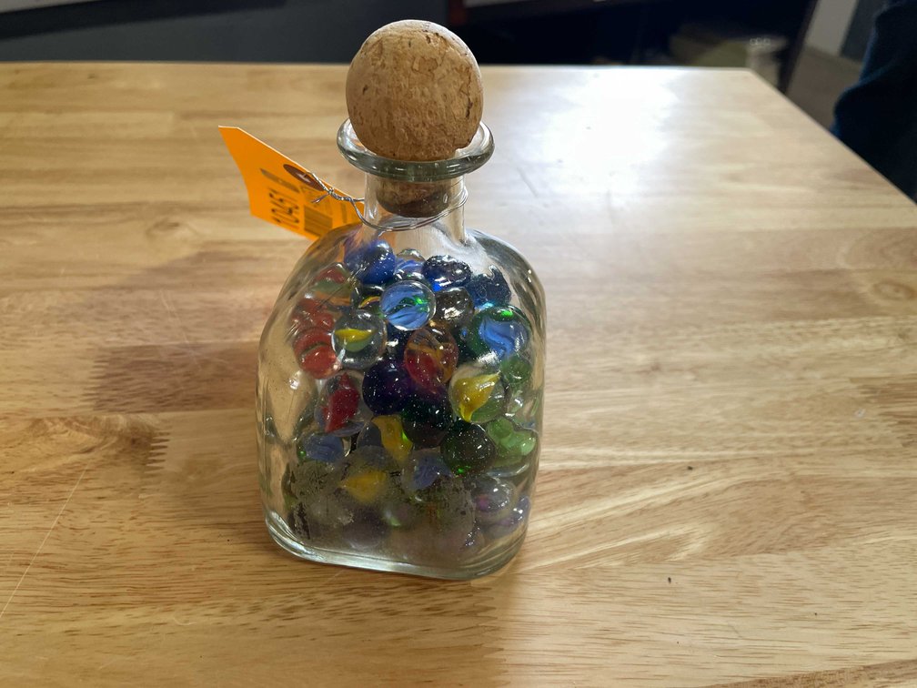 Vintage Patron Liquor Bottle Full of Marbles (T5)