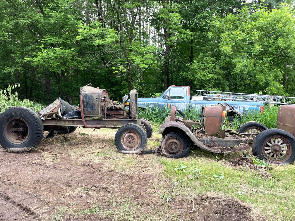 (2) 1928-1931 Model A Fords Converted into Tractors (No Titles, For Parts)