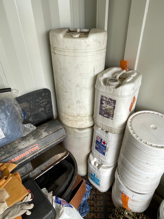 (2) 15-Gallon Jugs and (3) 5-Gallon Jugs
