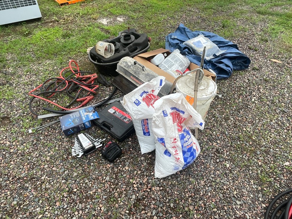 Large Pile of Shop Tools and Supplies