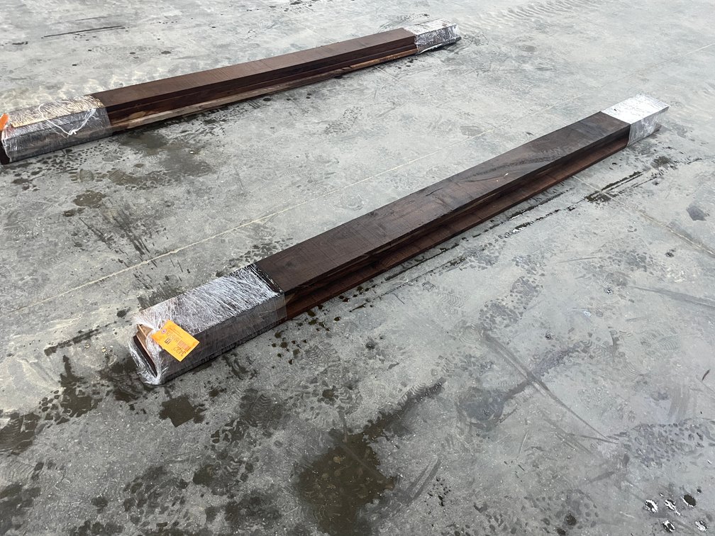 Bundle of (5) Inch Thick Rough Cut Black Walnut Boards