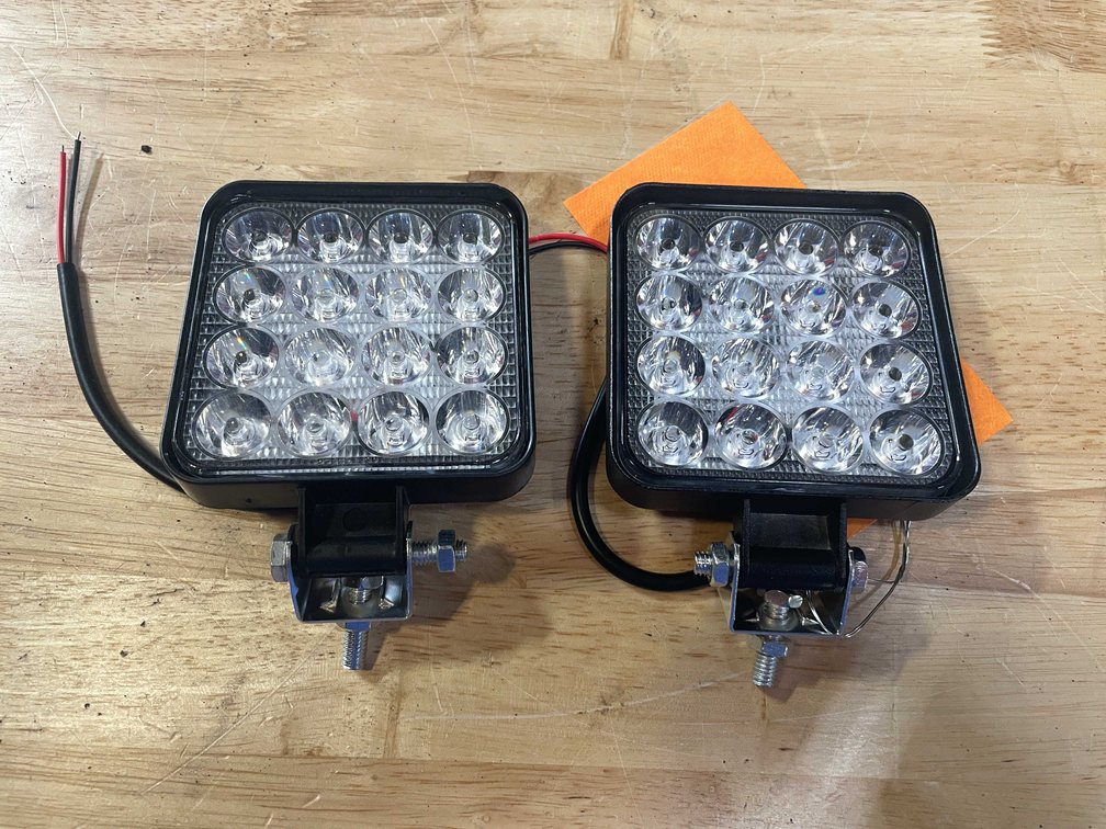 (2) LED Worklights, 3.5" Square, 12vdc (PR13)