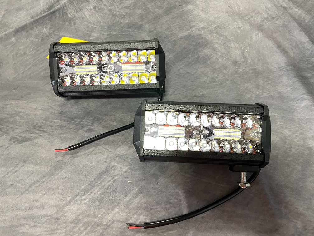 (2) LED 6.5" Long Work Lights, 12/24VDC (T6)