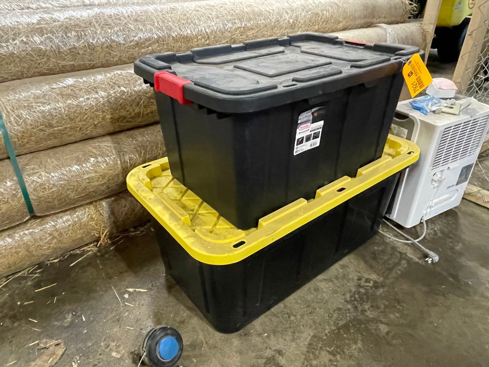 (2) Storage Totes and Perfect Aire Dehumidifier