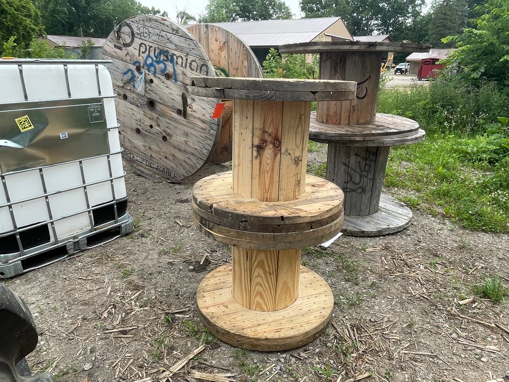 (2) Wooden Spools