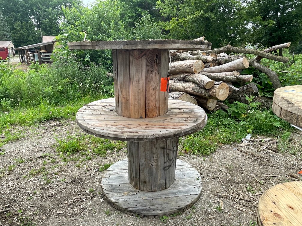(2) Wooden Spools