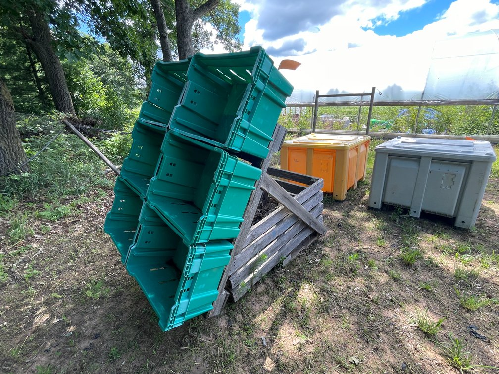 Wood Vegetable Boxes with Poly Bins