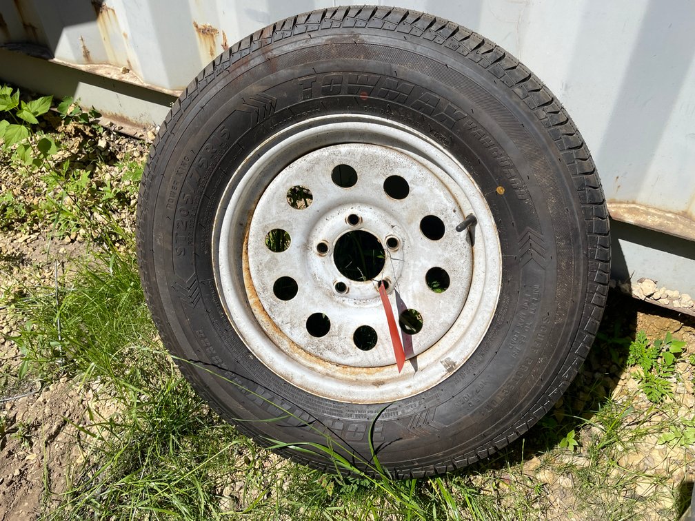 Towmax Spare Trailer Tire on 5-Bolt Rim