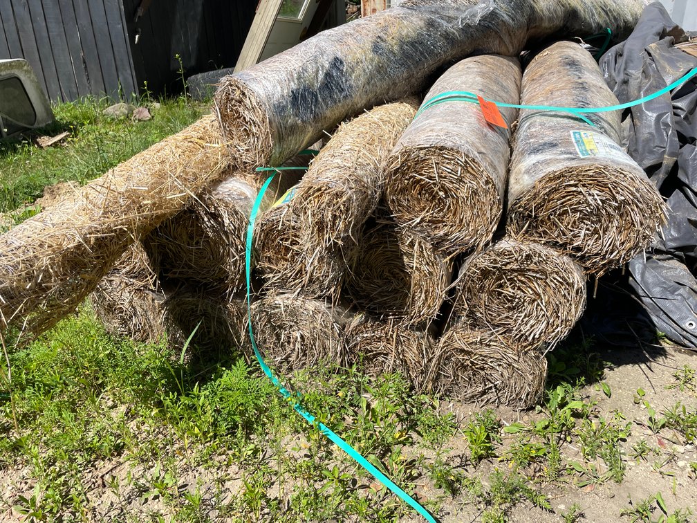 (13) Full Rolls and (2) Partial Rolls of Erosion Tech Straw Landscaping Material